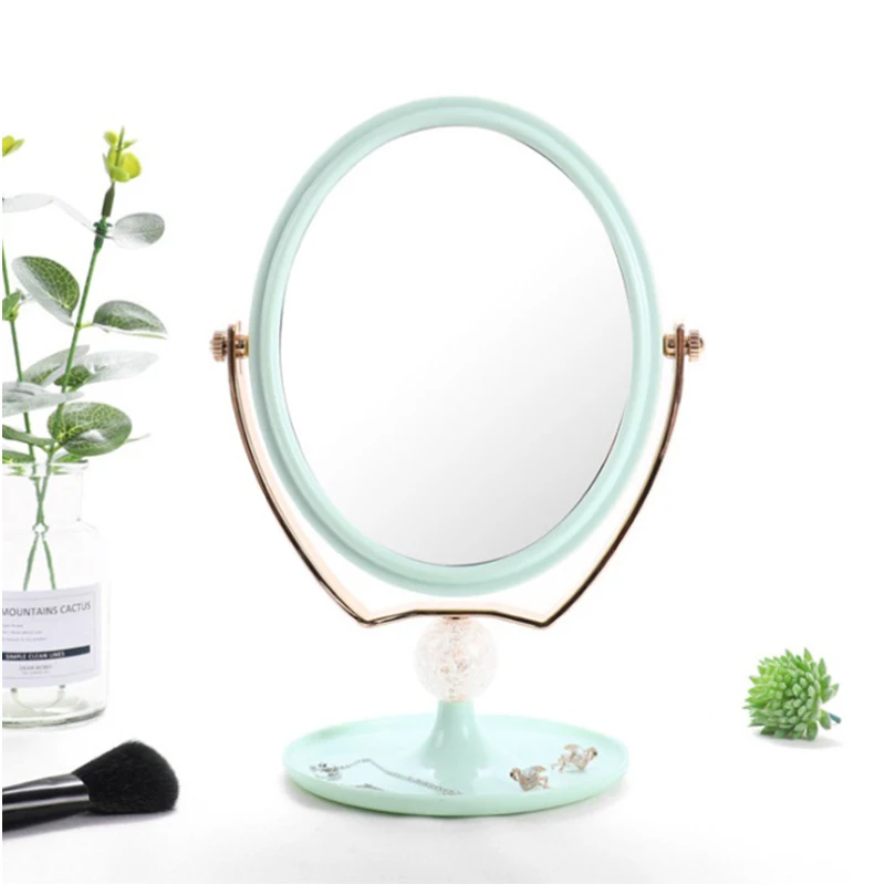 Простое настольное зеркало для макияжа двухстороннее многофункциональное