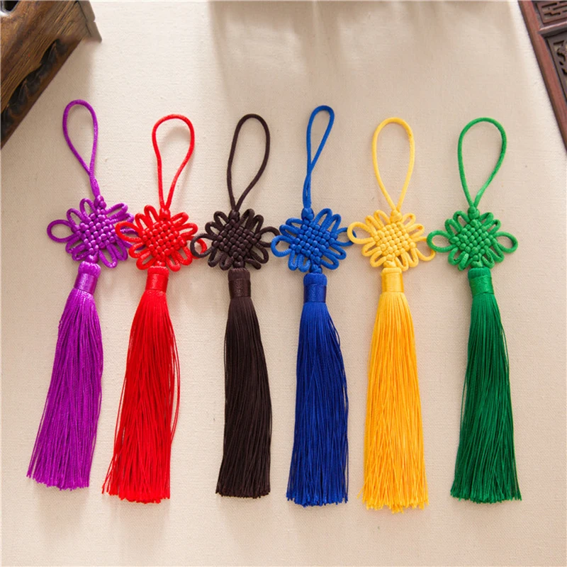 

12pcs/lot 12cm Chinese Knot Tassel Silk Fringe Sewing Bangs Tassel Trim Decorative Key Tassels For DIY Curtains Home Decoration