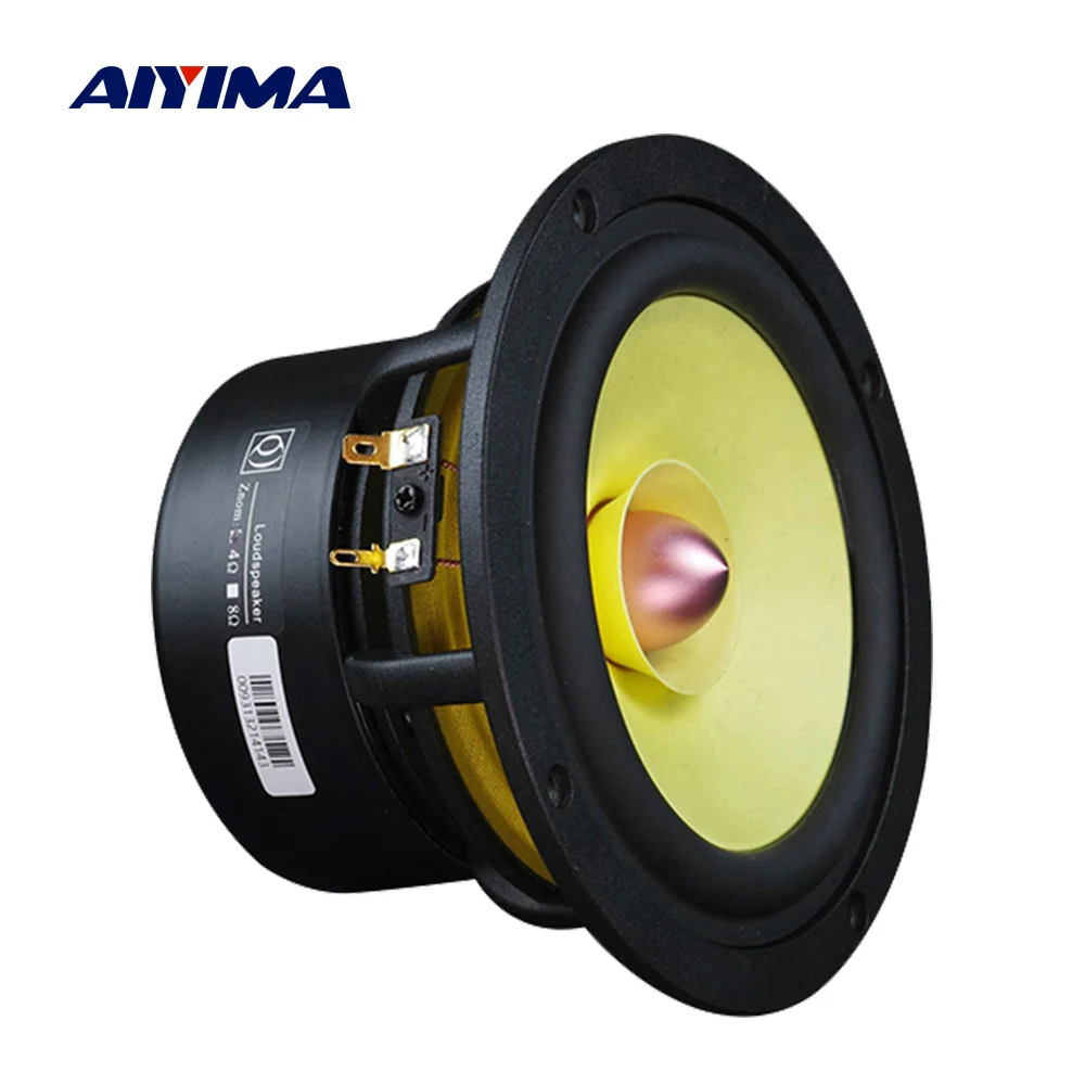 AIYIMA 1Pc 5.25 Inch Fever Full Range Speaker Aluminum Cone Loudspeaker 4 8 Ohm 50W Bookshelf Hifi Home Theater Music Speaker