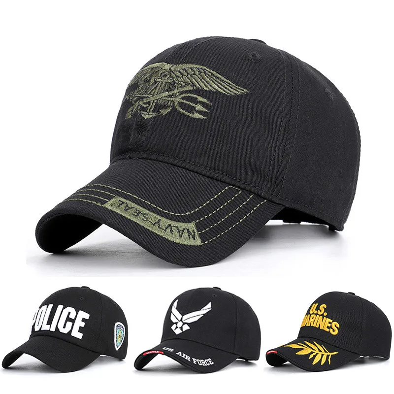 

Navy Air Force Police Army Baseball Caps Mens Caps and Hats Embroidery Streetwear Trucker Hip Hop Dad Hat Summer Bone
