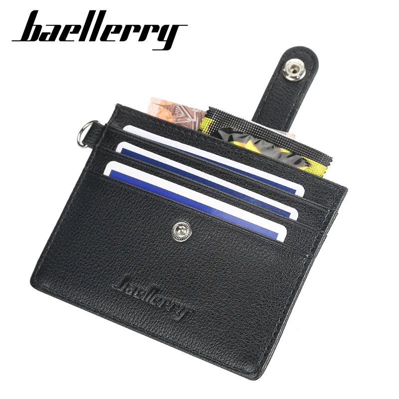 Baellerry, новинка, тонкие мужские кошельки из искусственной кожи, дизайнерские маленькие кошельки, мужской кошелек на застежке, Ретро кошелек, держатель для карт, мини держатели, Carteira