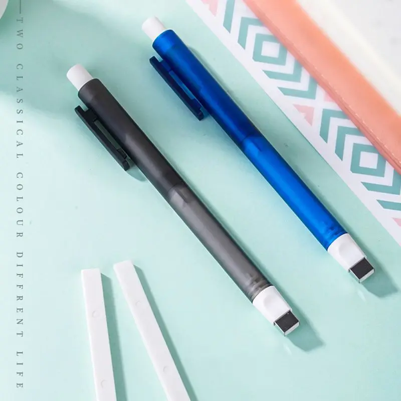 

Mechanical Eraser Meticulous Highlighting Refillable Pen Shape Press Rubber