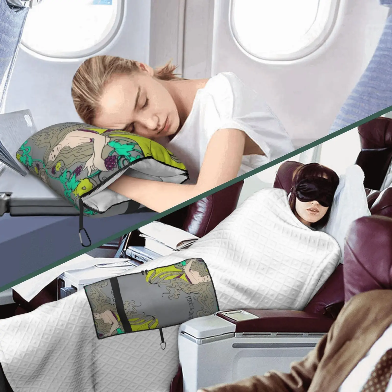 

Moet&chandon 2 in 1 Travel Pillow Blanket, Travel Essential Items, Easy to Carry, Airplane Cover Blanket, Camping Pillow