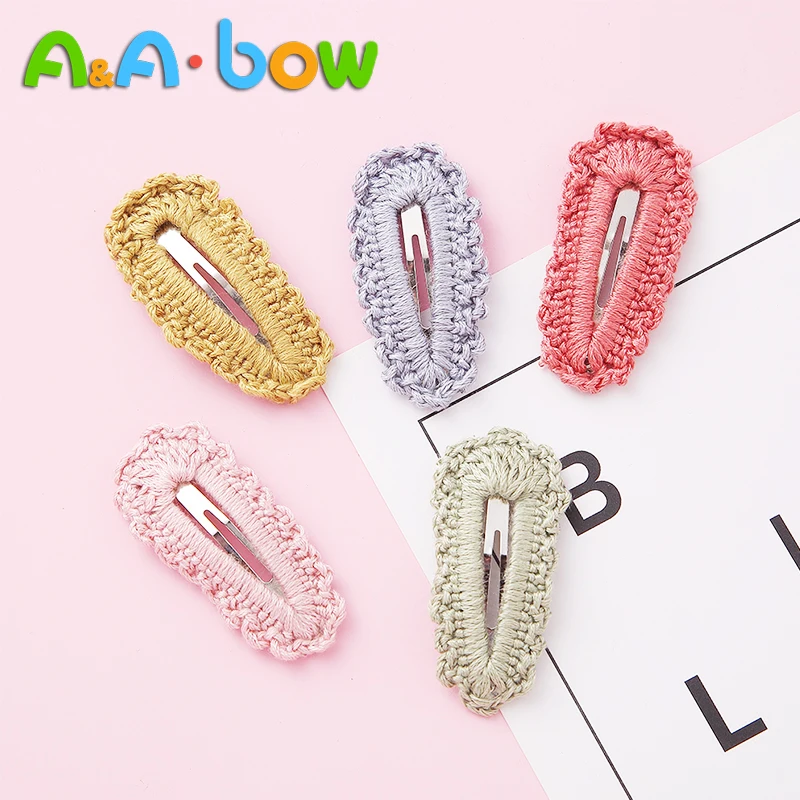 Horquillas con trenza de Cable para ni&ntilde;a, pasadores de nailon ahuecados, pasadores BB, sombreros de beb&eacute;, accesorios para el cabello, regalos, 6 unids/lote-0