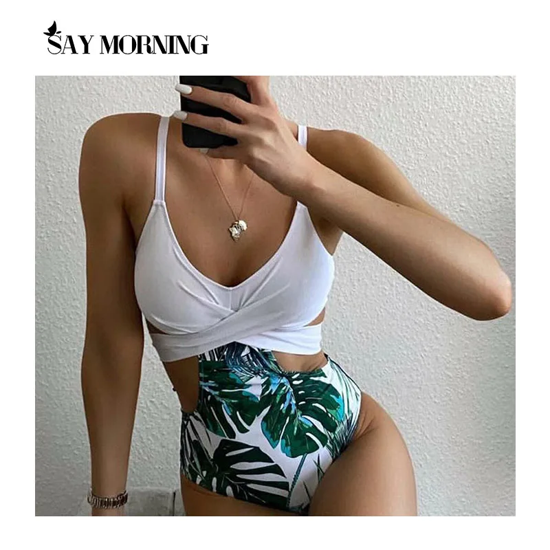 SAY MORNING 2021 Новый слитный купальник бикини с принтом сексуальный сшитый