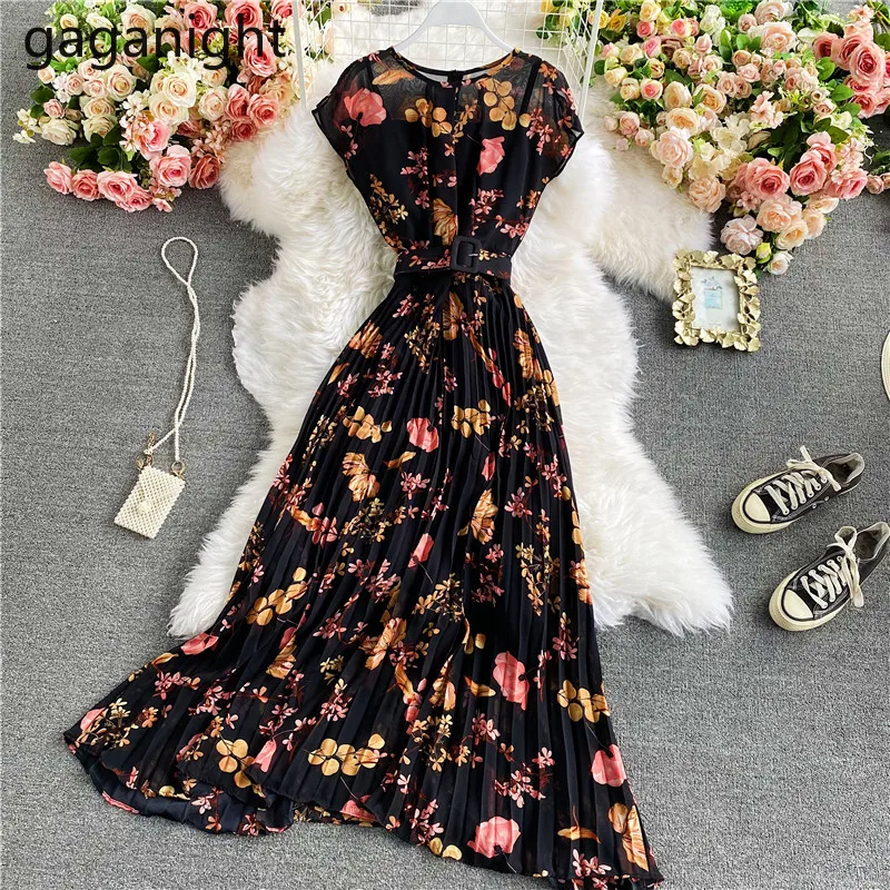 Женское шифоновое платье-трапеция Gaganight праздничное платье макси с цветочным
