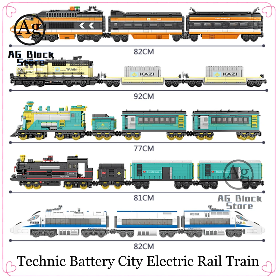 Поезд батарейный город совместимый DIY Электрический Железнодорожный поезд
