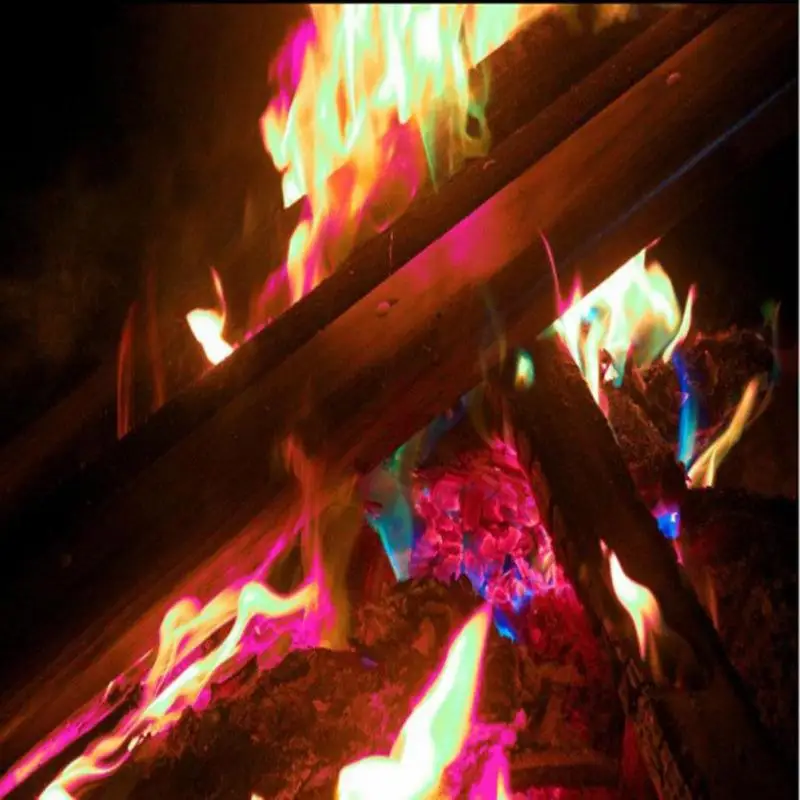 

Coloured Flames Magic Tricks Mystical Fire Bonfire Sachets Fireplace Pit Patio Toy Professional Magicians illusion Pyrotechnics