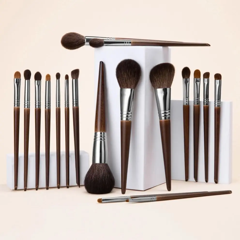 

Natural Makeup Brushes Set Eyeshadow Make Up Brush Goat Hair Kit for Makeup