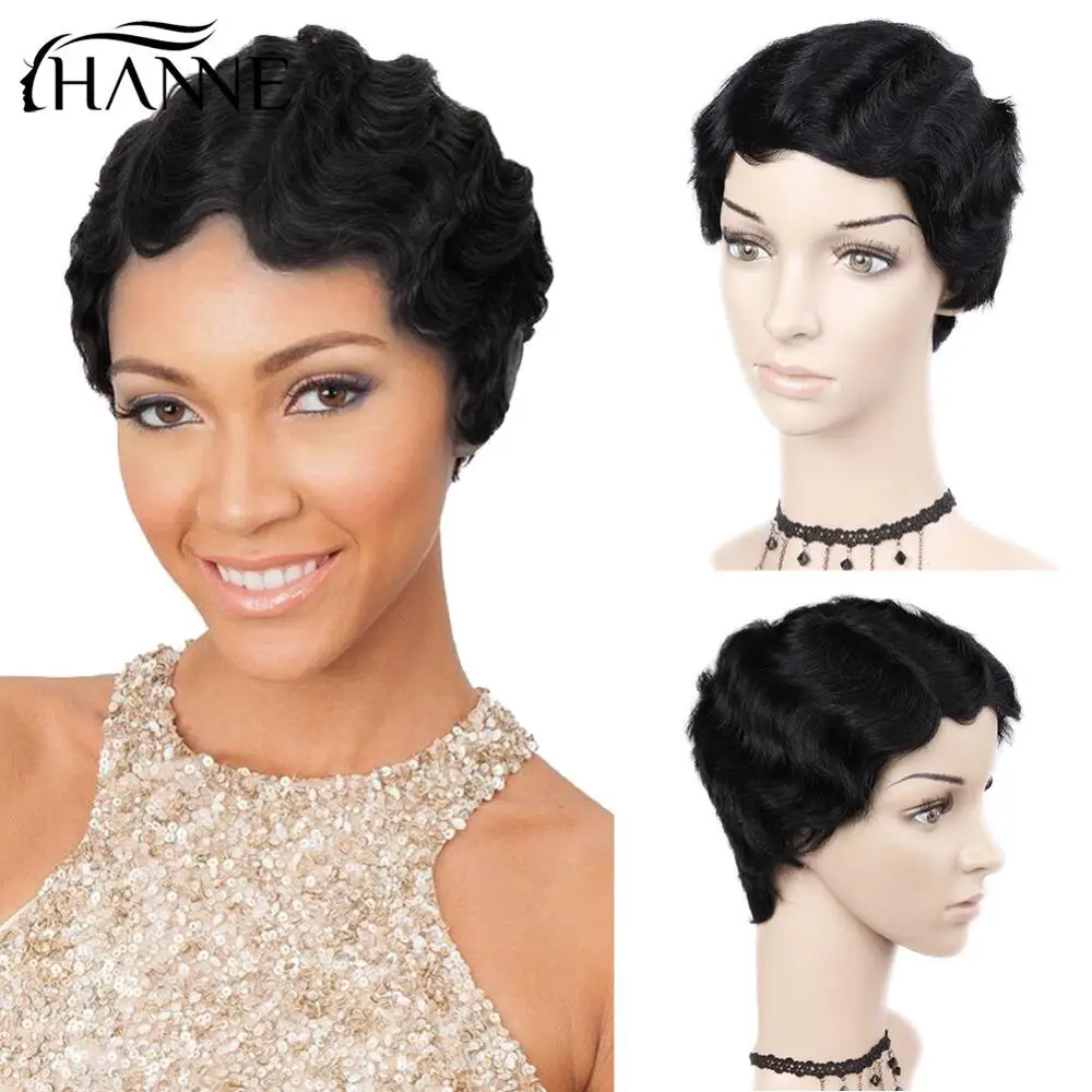 Парики из натуральных волос на коротких пальцах парики для Mommy черных женщин