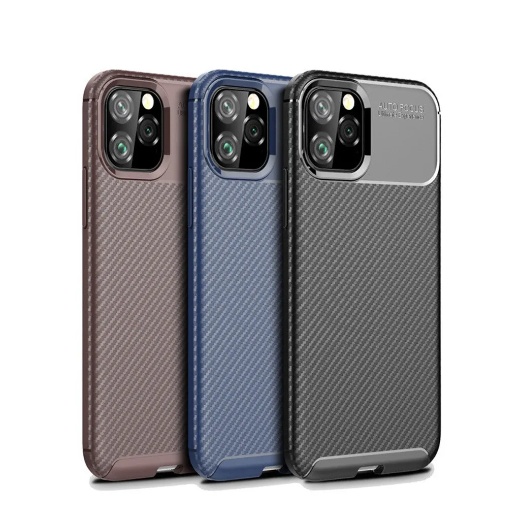 Тонкий мягкий защитный чехол из углеродного волокна для Iphone 11pro mAX 6 5 дюйма