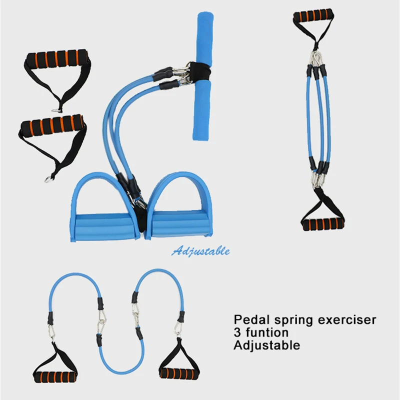 3 трубки Педальный Тренажер сидеть ups Грудь Разработчик резистивные полосы Йога