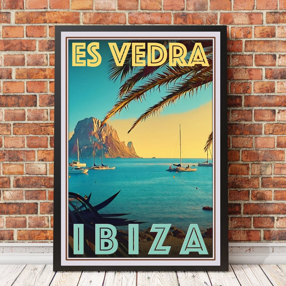 

Винтажный постер в стиле ретро для путешествий или Картина на холсте-Ibiza Spain Es Vedra, картина для украшения дома (без рамки)