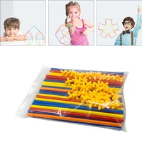 100 piece straws blocks for kids building toys construction spatial thinking games educational toy