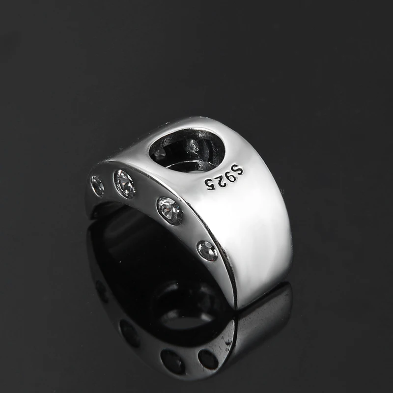 Изогнутые бусины в форме полумесяца из серебра 925 пробы с фианитом для