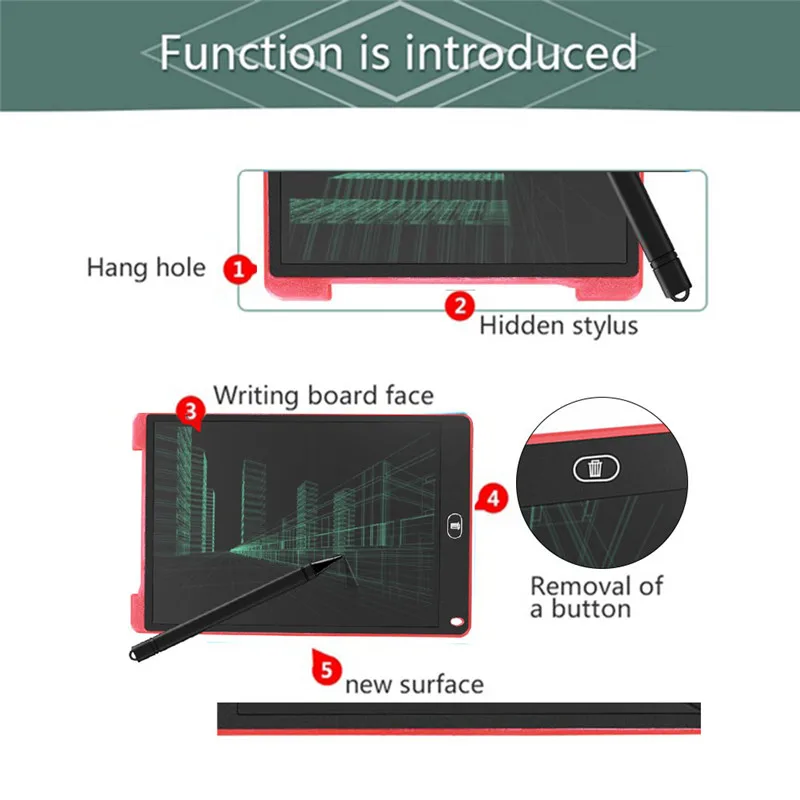Портативный 12 дюймовый ЖК планшет для рисования цифровой Рукописные пластины