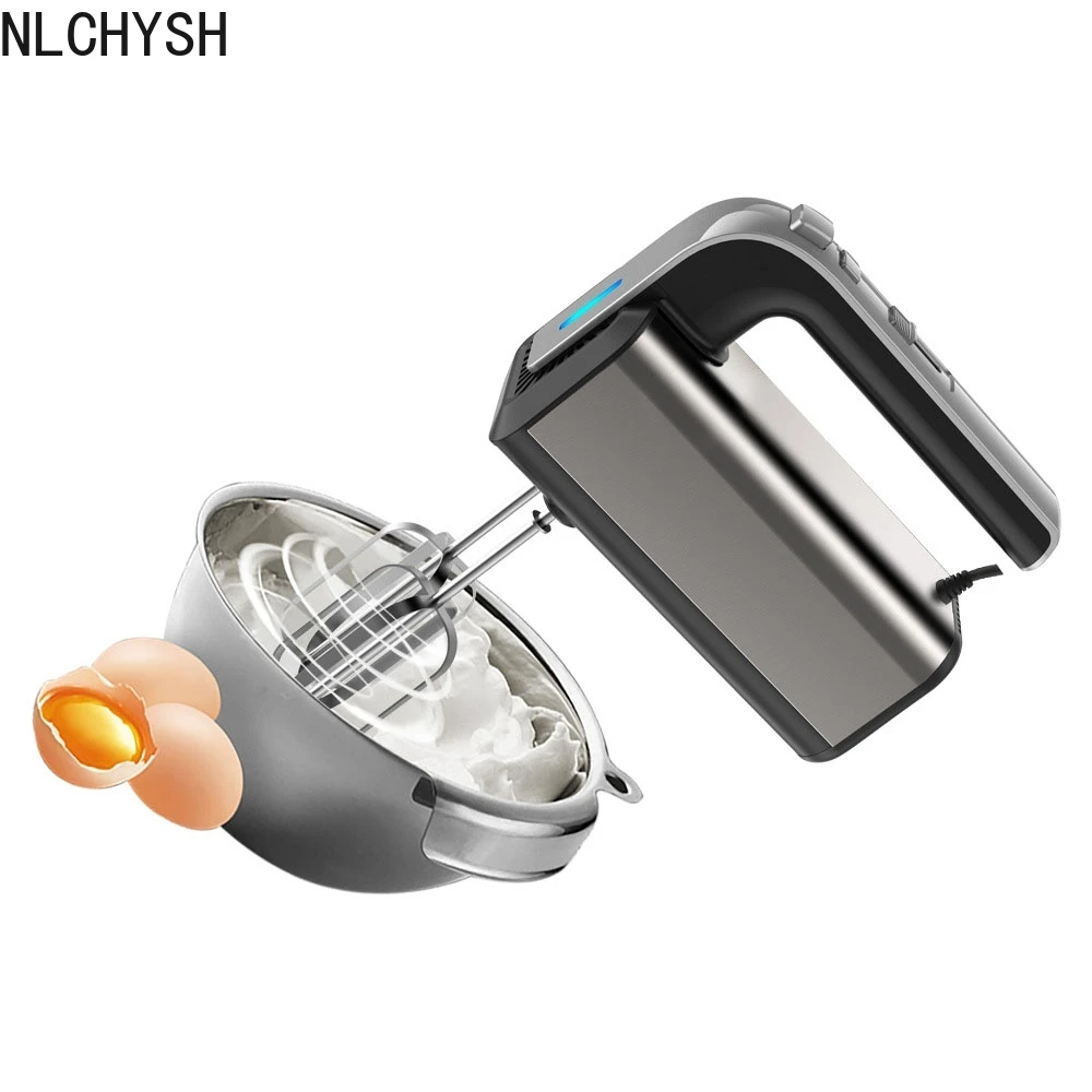 

High Electric Hand Mixer 5-Speed 500W Stainless Steel Spiral Kneader Kitchen Food Dough Blender With 2Egg Beaters 2 Dough Hooks