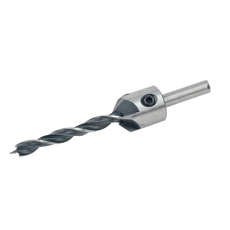 

4pcs Wood Countersink Drill Set HCS 5 Flute Drill Bit Carpentry Reamer Woodworking Chamfer End Milling Wood Tool 3mm-6mm