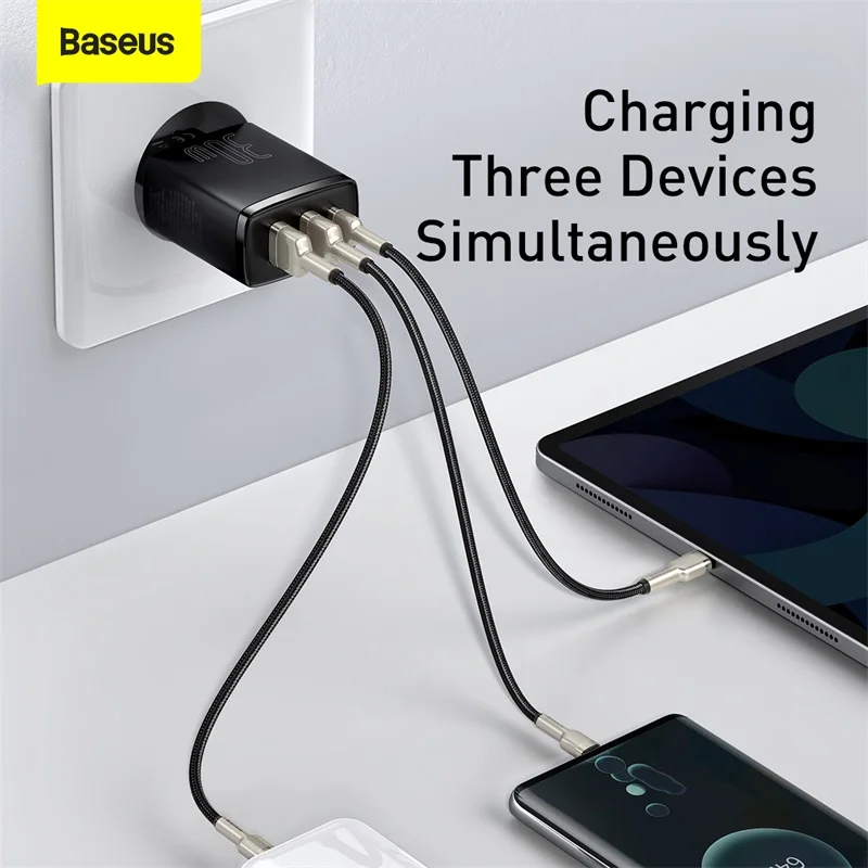 Baseus USB Type C зарядное устройство 30 Вт Зарядное для телефона Быстрая зарядка iPhone 13 12