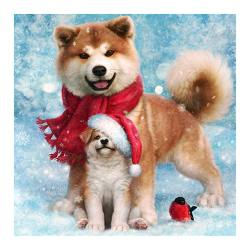 Японская алмазная живопись Шиба-ину животное круглая полная вышивка мозаика для