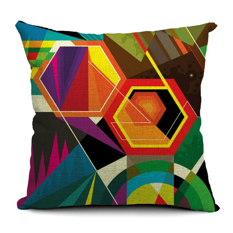 

Abstract Geometric Art Cotton and Linen Pillow Sofa Office Car Pillow