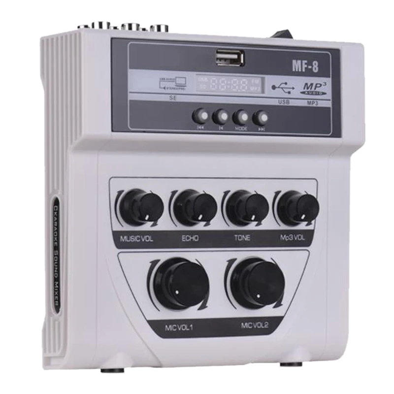 

Mini Portable Microphone Audio Mixer with USB DJ Sound Mixing Home Amplifier Console for Karaoke