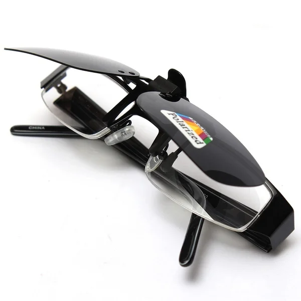 

Gray Lenses Polarized Sunglasses Clip On Flip Up UV 380 Driving Glasses
