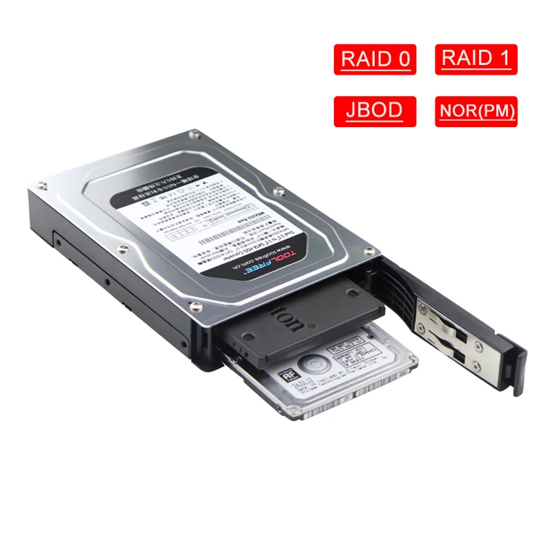 Корпус жесткого диска Zeadow Tool Free Dual Bay 2 5 дюйма до 3 с поддержкой SATA III RAID 0 1 jbo и