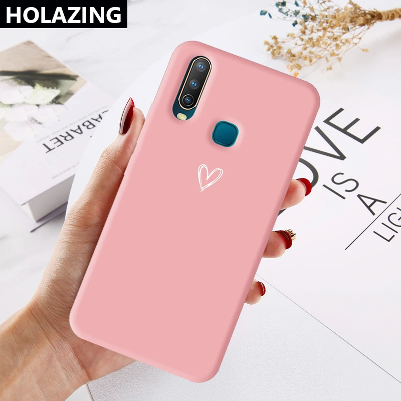 ДЛЯ VIVO Y50 Y30 Y20 Y15 Y17 Y12 Y19 Y91 Y93 Mediatek чехол с сердечками милый силиконовый защитой от