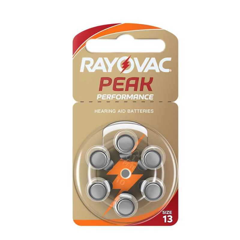 

60 PCS NEW Zinc Air 1.45V Rayovac Peak Hearing Aid Batteries A13 13A 13 P13 PR48 Hearing Aid Battery For hearing aids