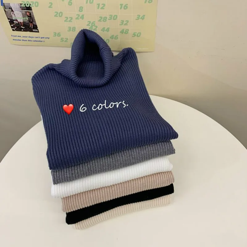 

Korean Basic Knitted Sweater Pullovers Women Autumn Winter Turtleneck Warm Sweater Ladies Long Sleeve Slim Jumper Top
