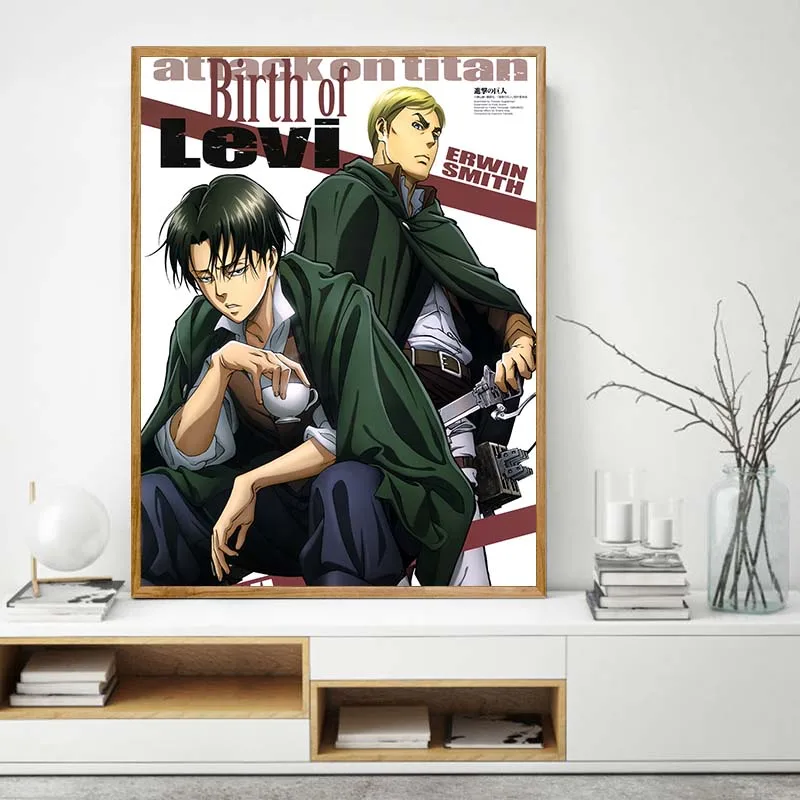 

Japanese Classic Anime Canvas Painting Levi Jaeger Attacked Giant Posters and Prints Living Room Decoration Wall Art Pictures