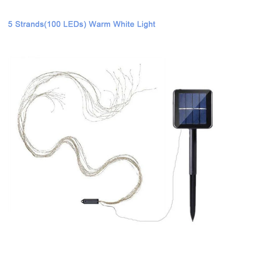 100/200 светодиоды Солнечная веревка строка светильник сада украшения на открытом