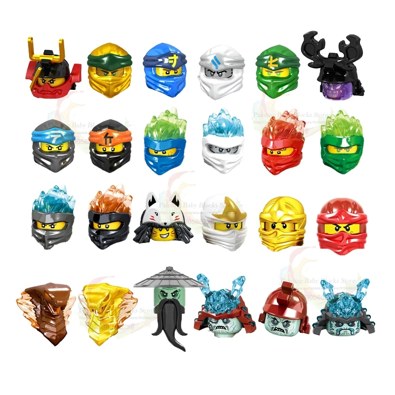 Конструктор MOC ниндзя воины фигурки головки японские Самурайские змеи скелет