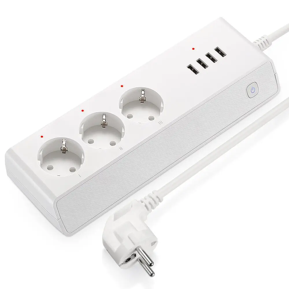 Smart Power Strip Wifi Multiple Sockets 3 Outlets 4 USB Extension Cord Voice Remote Control for Amazon Alexa Google | Электроника