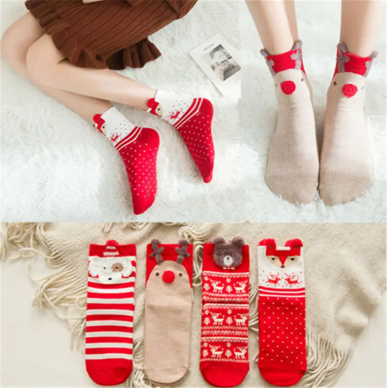 

Fashion Christmas Socks Santa Claus Gift Kids Unisex Xmas Funny Hosiery Cute Cartoon Socks Socks For Girl Women