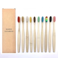 natural colorful toothbrush eco soft bristle bamboo toothbrush bamboo charcoal vegan tooth dental oral care plastic free
