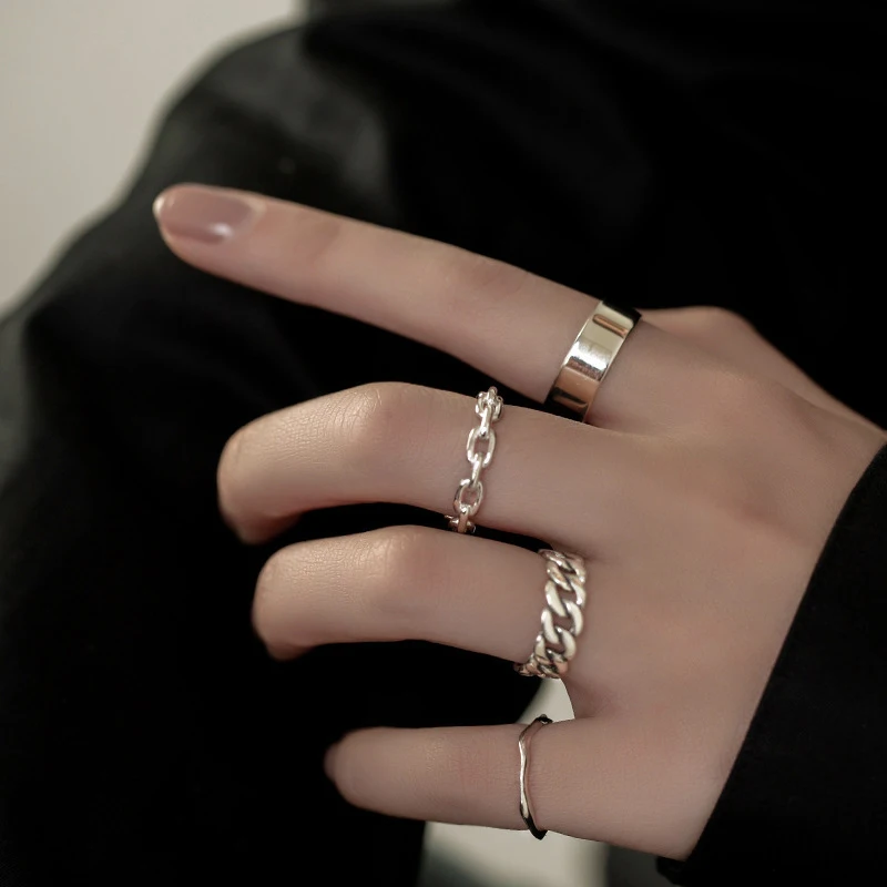 

Female Hip Hop/irregular Rock Punk Geometry Restoring Ancient Ways Ring Finger Ring Lovers Wedding Jewelry Gifts