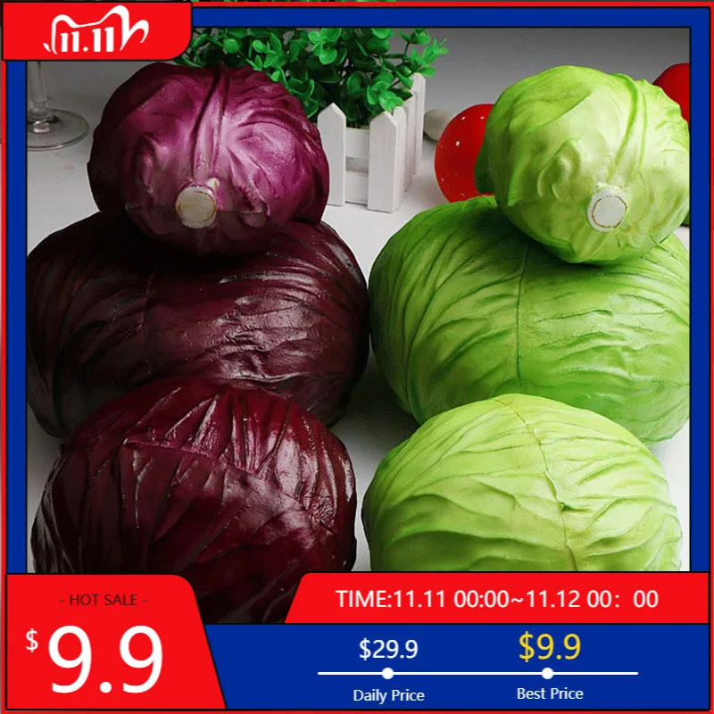 

Simulation Cabbage Foam Fake Vegetable Cabbage Purple Cabbage Green Food Model