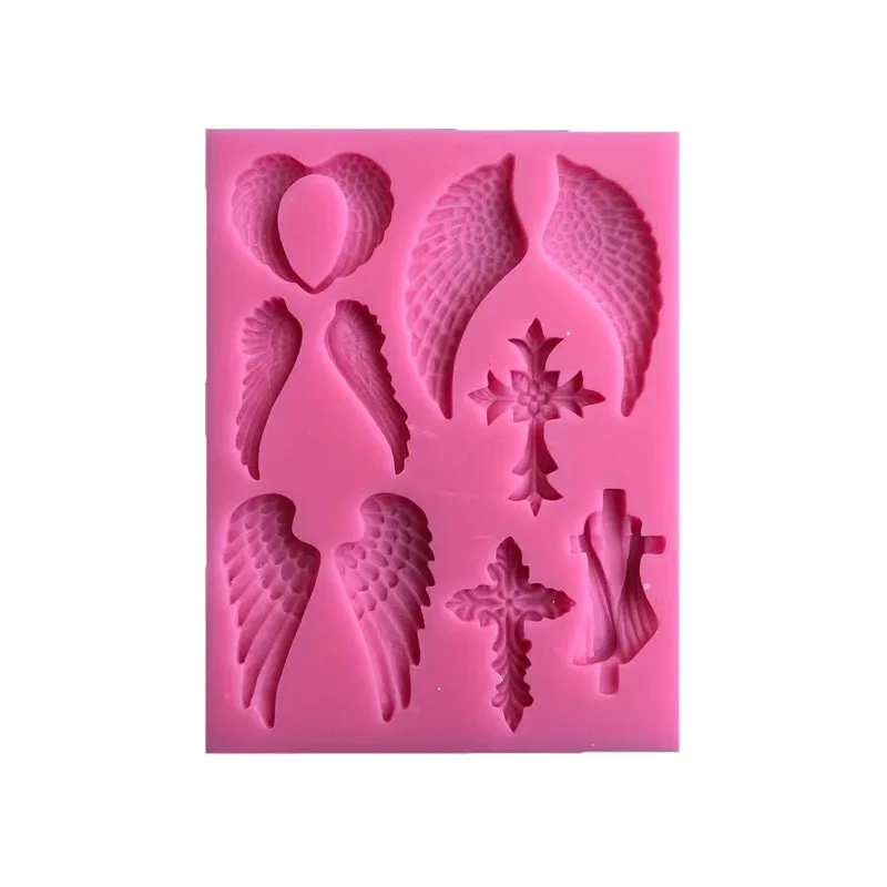 

Wings Cross Rose Maple Leaf Shape Silicone Mold Fondant Soft Pottery Clay Epoxy Plaster Decoration Tool