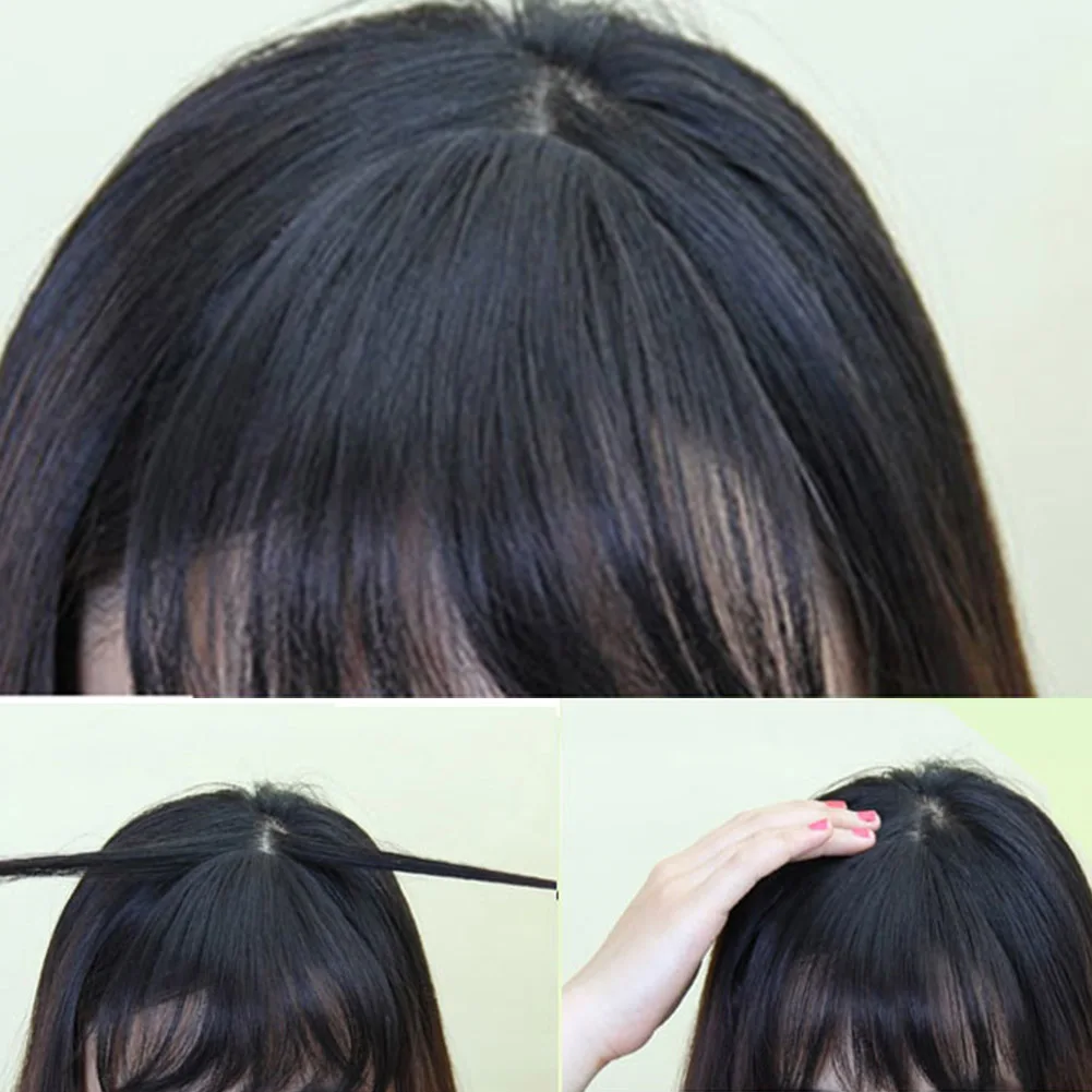 Женская модная мини-челка из синтетического волоса с искусственным волосом, расширение для волос High temperature silk wig fake bangs style on.