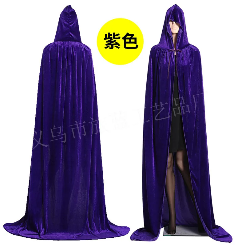 Halloween Costume Unisex Cosplay Death Cape Long Hooded Cloak Wizard Witch Medieval Cape S-XL Black White Red Coffee Blue 2020