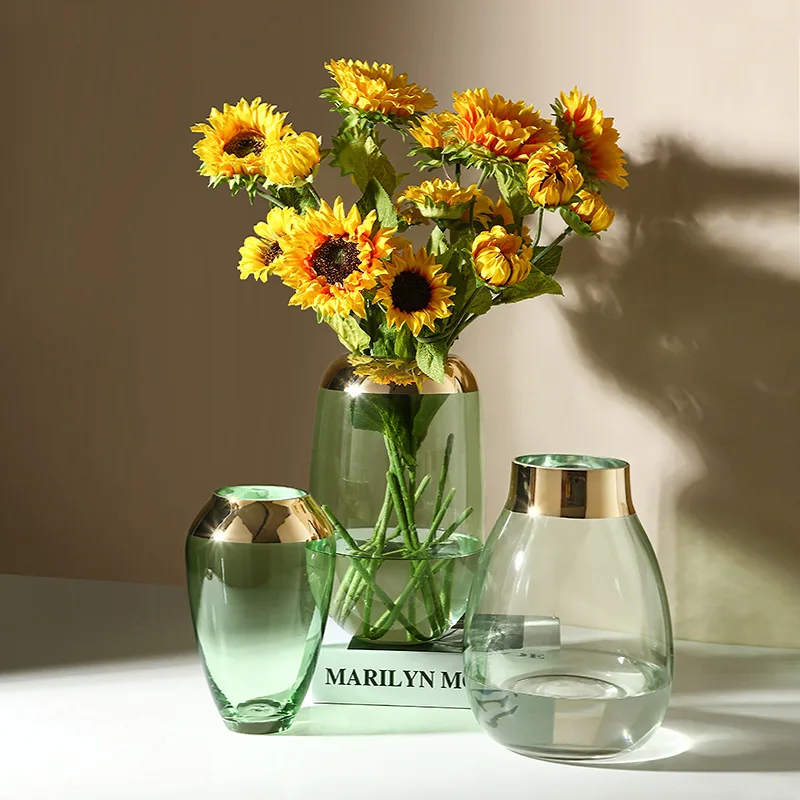 

Зеленая фотография, домашнее украшение для гостиной, стеклянная ваза с сушеными цветами 210628-10