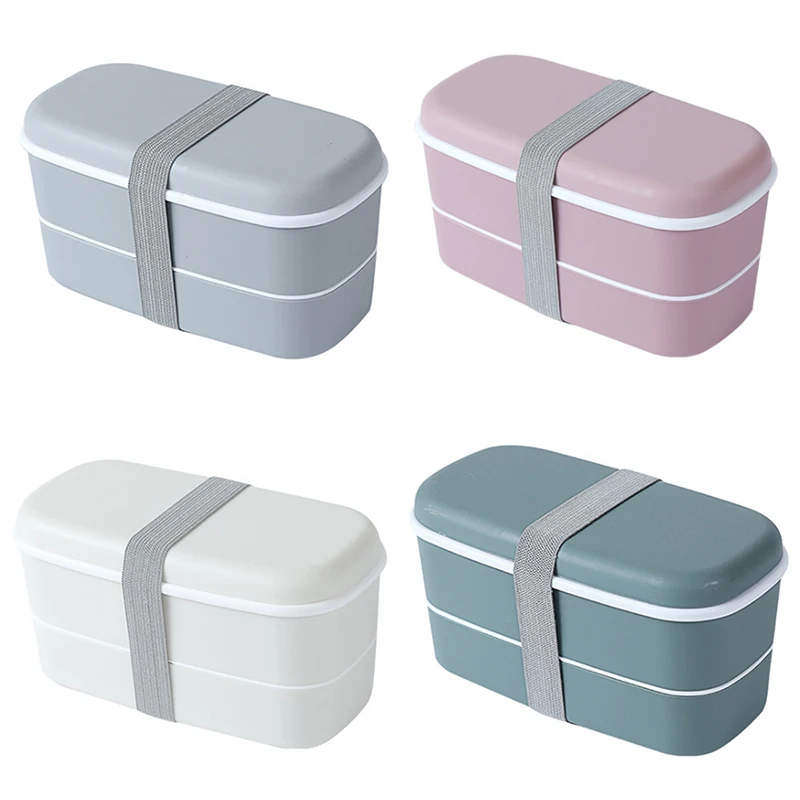 

Microwavable 2 Layer Lunch Box with Compartments Leakproof Insulated