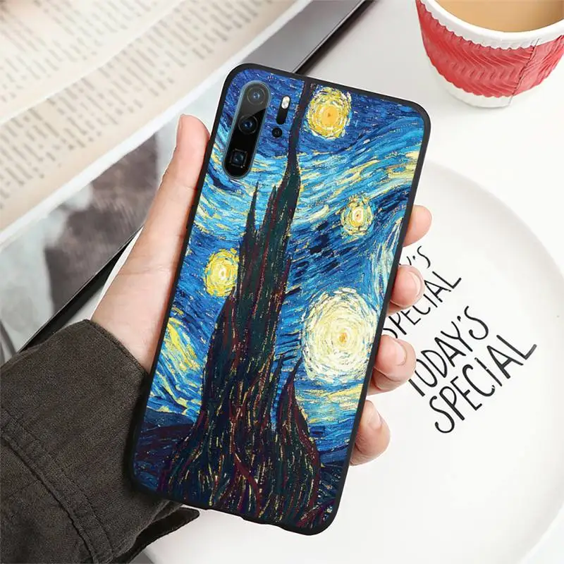 

Capinha para celular Van Gogh Phone Case For Huawei honor Mate P 10 20 30 40 i 9 8 pro x Lite smart 2019 nova 5t