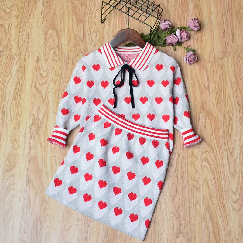 2020 на весну для девочек Трикотажный костюм осень Для детей малышей пуловер