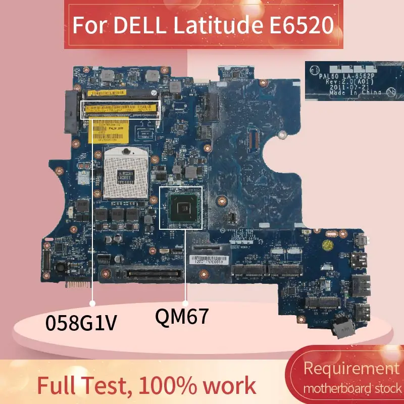 CN 058G1V материнская плата для ноутбука DELL Latitude E6520 QM67|Материнские платы ноутбуков| |