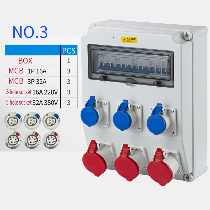 Промышленная розетка пластиковая Изолированная коробка переключателя 220V380V сайт Портативный Открытый Распределительная коробка дождевой воды Комбинация