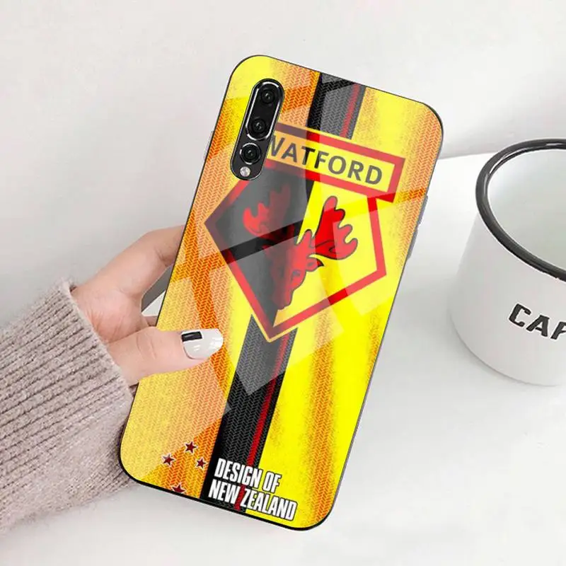 

0 Watford Club Logo Phone Case Tempered Glass For Huawei P20 30 40 Pro Mate 20x 30 40 Pro Nova6 7 Honor 9X 10