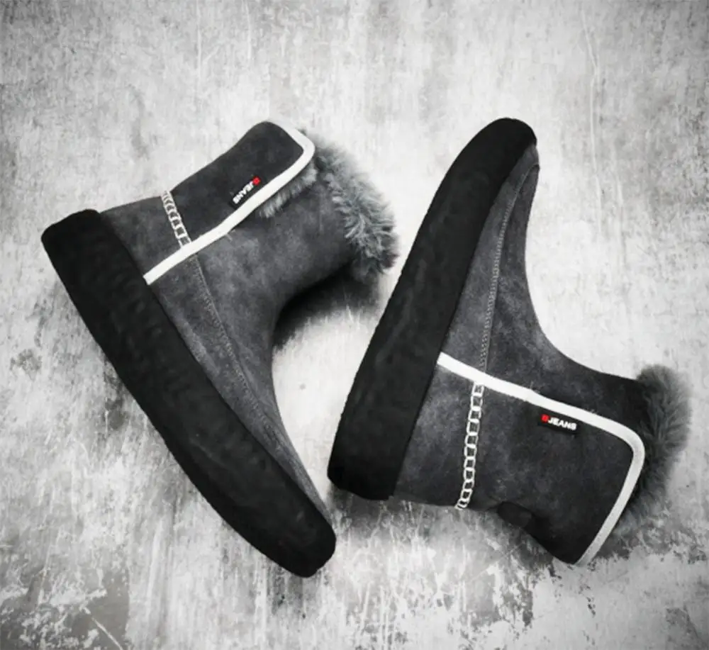 

2020 men's fashion trendy leather snow boots